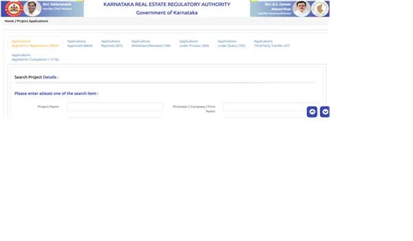 Featured Image of Official Karnataka Rera Website